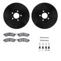 Dynamic Friction Co 8312-54064, Rotors-Drilled, Slotted-BLK w/ 3000 Series Ceramic Brake Pads incl. Hardware, Zinc Coat 8312-54064